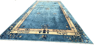 11x18 Vintage Art Deco Chinese Rug High Quality Peking  343cm x 548cm Blue