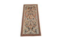 Load image into Gallery viewer, 4x5 Rare Antique French Tapestry Rococo Tapestry Green 81cm x168cm c.1920

