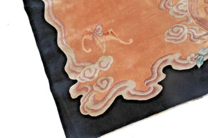 Vintage Art Deco Rug 8x10 Dragon Chinese Wool Carpet 244cmx305cm Pink 