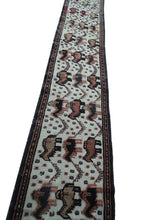 Load image into Gallery viewer, 2x19 1890 Antique Tapestry Handmade Runner Sennehh raised pile Animal 44 x 579cm
