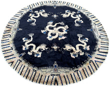 Load image into Gallery viewer, 8x8ft Round Antique Peking Art Deco Rug Chinese Rug Dragons  244cm x 244cm
