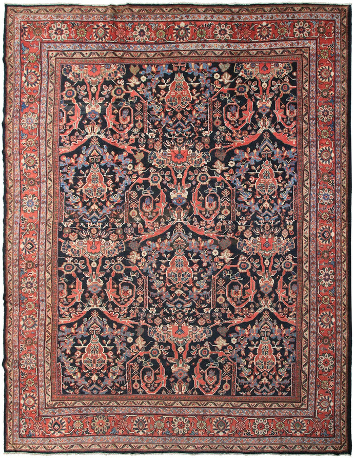 10X13 Antique Traditional Rug Geometric Handmade Circa 1920 Rug 312cm x 401cm