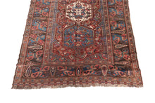 Load image into Gallery viewer, 5X7 Rare Antique Kurdishh Rug Geometric Tribal Blue 168cmx206cm C.1890
