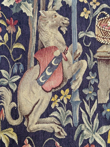 Antique French Aubusson Tapestry Rare Wool & Silk  Renaissance c.1890 132x155cm