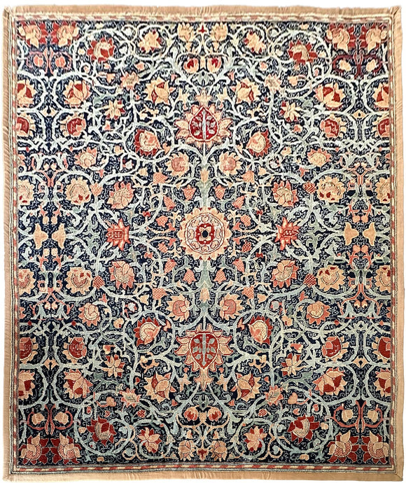 Vintage European Arts & Crafts Rug Donegal Design Blue 300cmx359cm 10x12 C.1950