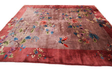 Load image into Gallery viewer, 9x12 Rare Antique Art Deco Rug Chinese Rug Tree of Life Rug 267cm x 346cm 1920
