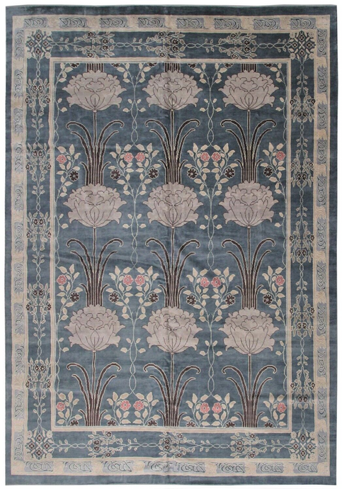 12X15 Vintage Arts & Crafts Rug Rare Art Nouveau  William Morris Art Deco Rug 