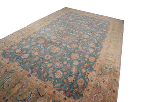  10x13 Rare Antique Rug Oushak Rug Fine Blue Oriental Carpet 305cm x 401cm
