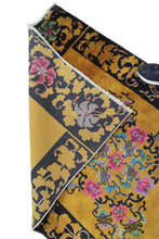 Load image into Gallery viewer, 4x7 Antique Art Deco Rug Antique Chinese Rug Walter Nichols Gold Black 122x203cm
