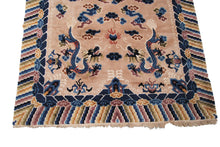 Load image into Gallery viewer, 5x8 Vintage Art Deco Rug Dragon Rug Chinese Peking Rug Beige 153cm x 244cm
