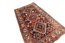 Load image into Gallery viewer, 5x7 Rare Antique Shirrazz Rug 1910 Tribal Rug Antique Geometric Rug Black
