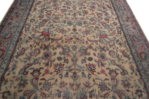  9x12 Antique Turkish Oushak Rug Sivas Overall Beige Gold 269cmx358cm c.1920  