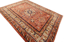 Load image into Gallery viewer, 9x12 Rare Vintage Chinese Art Deco Art Nouveau Khotan Rug 262cmx361cm Pink 
