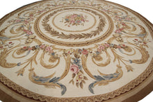 Load image into Gallery viewer,  8ft Round Vintage 8x8 Round Antique French Aubusson Rug 244cm x 244cm
