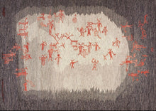 Load image into Gallery viewer,  6x9 Vintage Scandinavian Rug Swedish Kilim Rug Rare Human Figures Tapestry 1950
