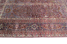 Load image into Gallery viewer, 12&#39;x20&#39; Exceptional Antique Handmade Rug Vase Masterpiece Purple Red Kork 1890
