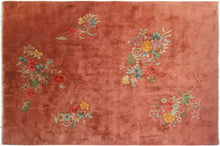 Load image into Gallery viewer, Rare Antique Art Deco Rug Antique Chinese 6X9 Rug 178x 262cm Pink C.1930
