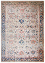 Load image into Gallery viewer,  13x19 Antique Serrappi Herriz Rug Rare Geometric Ivory C.1920 Rug 406cmx570cm  
