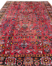Load image into Gallery viewer, Antique Herriz Serrapi Rug Geometric 9x11 Handmade Red Rug  265cmx336cm C. 1940
