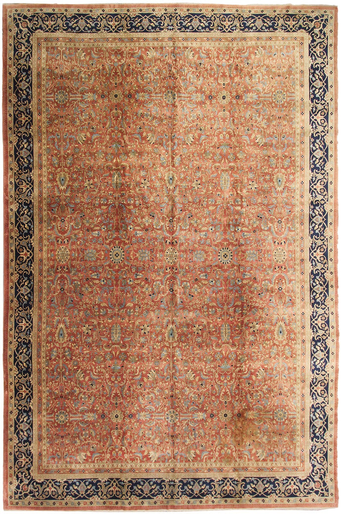  11x16 Antique Turkish Oushak Sivas High Quality Geometric Overall Rugc.1900