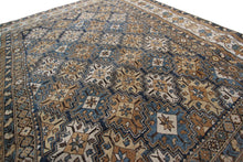 Load image into Gallery viewer, 4x5 Antique Shirvan Caucasian Rug Tribal Geometric Rug 122cmx147cm Blue C.1880
