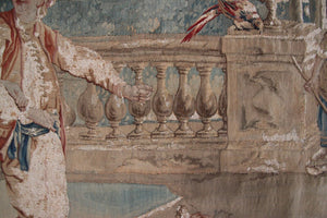 18th Century Tapestry Antique Flemish Tapestry Wool Silk Verdure 5x6ft 153x165cm