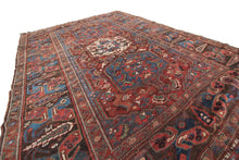 Load image into Gallery viewer, 5X7 Rare Antique Kurdishh Rug Geometric Tribal Blue 168cmx206cm C.1890
