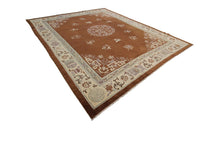 Load image into Gallery viewer, 9x12 Antique Peking Chinese Art Deco Brown Rug Fish Handmade Ninghshia  C.1890
