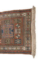 Load image into Gallery viewer, 4x6 Antique Caucasian Pinwheel Kazak Rug Rare Wool Tribal 109cmx173cm  C.1880
