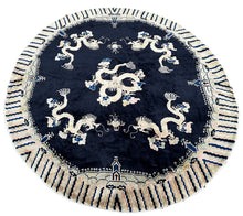 Load image into Gallery viewer, 8x8ft Round Antique Peking Art Deco Rug Chinese Rug Dragons  244cm x 244cm
