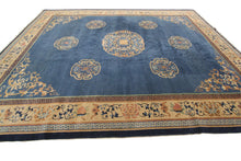 Load image into Gallery viewer, 9X12 Antique Peking Rug Chinese Art Deco Rug 274cmX348cm Handmade Blue C.1920
