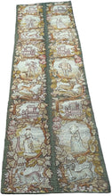 Load image into Gallery viewer, 2x7 Antique English Tapestry Needlepoint  Wool Silk Human C.1920 56cmx218cm
