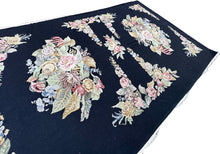 Load image into Gallery viewer, 6x9 Antique French Needlepoint Tapestry Victorian  Rug  Blue 181cmx265cm c.1930
