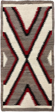 Load image into Gallery viewer, Vintage Navajo Rug Geometric Blanket Wool Rug 94cmx163cm Gray 3x5
