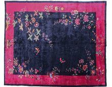 Load image into Gallery viewer, 9x12 Fine  Antique Art Deco Rug Walter Nichols 275cmx348cm Blue Carpet C. 1920
