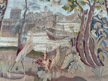 Load image into Gallery viewer, 5x7 Antique French Tapestry Verdure Signed 1880 Wool &amp; Silk 153cm x 201cm
