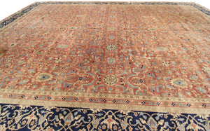  11x16 Antique Turkish Oushak Sivas High Quality Geometric Overall Rugc.1900