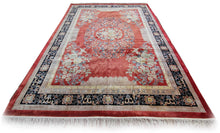 Load image into Gallery viewer,  8x11 Rare Vintage Art Deco Rug Silk Chinese Rug Art Nouveau Handmade Rug Pink
