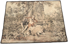 Load image into Gallery viewer, 1920 Antique French Tapestry Verdure Fountain 4x6ft 125cm x 173cm
