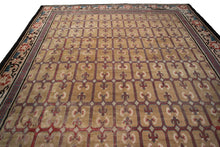 Load image into Gallery viewer, 10x10 Rare Antique Peking Ninghshia Art Deco Rug Chinese Beige 285x305cm C.1860
