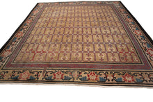 Load image into Gallery viewer, 10x10 Rare Antique Peking Ninghshia Art Deco Rug Chinese Beige 285x305cm C.1860
