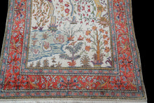 Load image into Gallery viewer, 4x6 Rare Vintage Turkish Rug Hereke cotton Kaysari 117cm x176cm Bird Tapestry 
