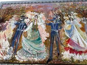 7x10 Vintage European Tapestry Art Nouveau Dance Celebration Tapestry 203x292cm