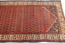 Load image into Gallery viewer, 4&#39;x15&#39; Handmade Runner Exceptional Antique Rug Fine Area Rug Paisley Rust C.1900
