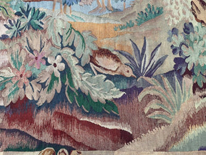 Antique French Tapestry  Handmade Antique Tapestry 165cx 201cm Verdure 6x7 1920