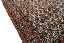 Load image into Gallery viewer, 4x6 Rare Antique Fereggann Fine Rug Geometric Navy Blue 130cmx188cm C.1880 
