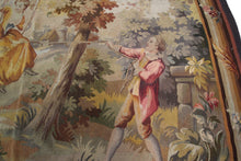 Load image into Gallery viewer, 6x7 Antique French Tapestry  Large Tapestry Antique Wool &amp; Silk 178x203cm c.1890
