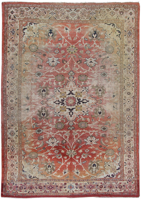 9x12 Antique Traditional Oriental Antique Handmade Rug 1900 275cm x 379cm Worn