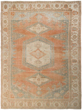 Load image into Gallery viewer, 9x12 Rare Antique Herriz Serrapi Neutral Rug Geometric Rug 275cmx448cm C.1920

