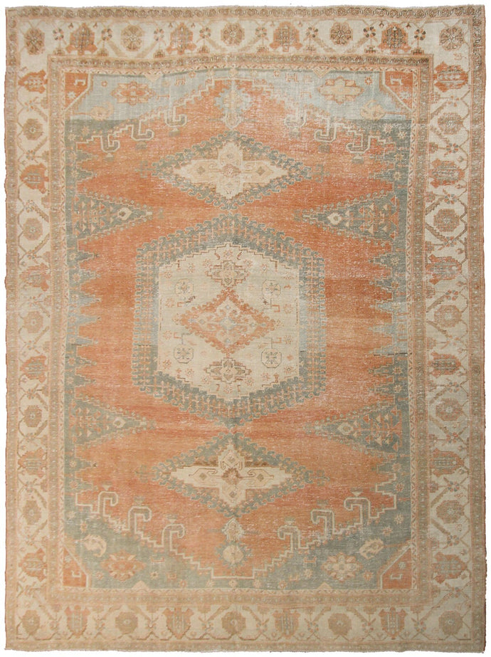 9x12 Rare Antique Herriz Serrapi Neutral Rug Geometric Rug 275cmx448cm C.1920